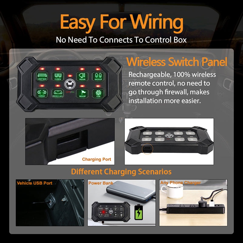 OVOVS Wireless 8 Gang Switch Panel with Universal Circuit Control Relay System Box