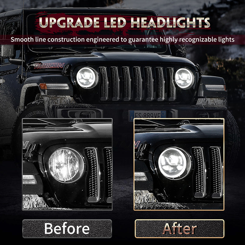 OVOVS JL 9 Inch LED Headlight With High Low Beam Welcome Light