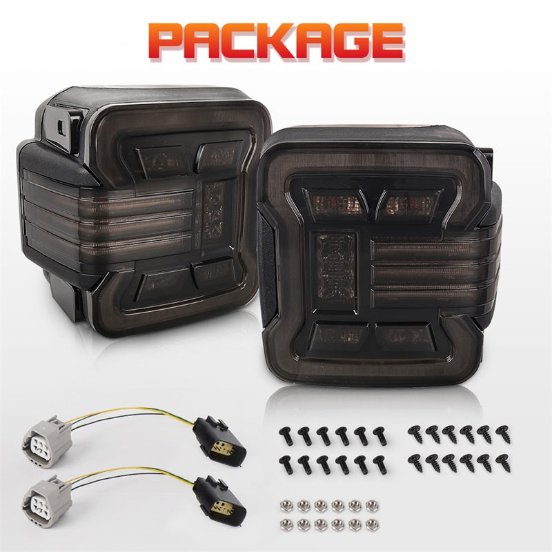 OVOVS LED Tail Lights with Turn Signal Reverse Brake For 2007+ Jeep Wrangler JK