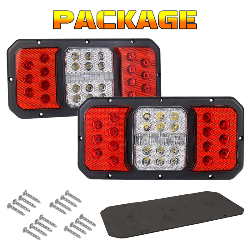 OVOVS Vertical Surface Mount LED RV Triple Tail Light with Stop Turn Signal Reverse Light
