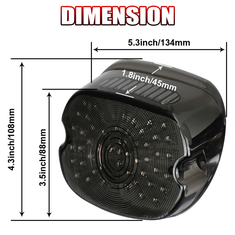 OVOVS LED Brake Turn Signal Rear Light Low Profile Smoked Taillights for Harley Dyna Sportster