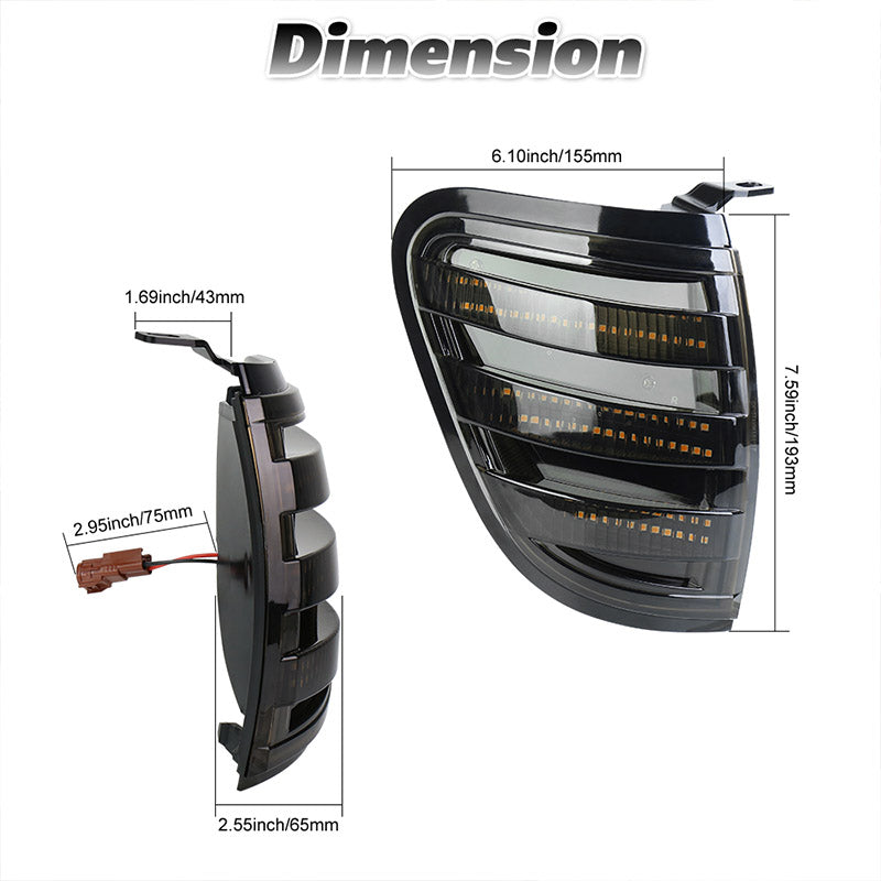 OVOVS LED Corner Side Marker Light for 2001-2004 Toyota Tacoma Pickup