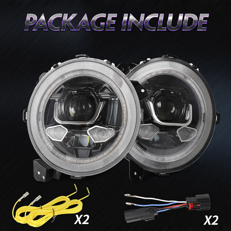 OVOVS JL 9 Inch LED Headlight With High Low Beam Welcome Light