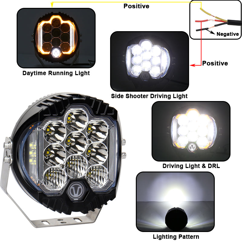 OVOVS Clear Lens 90W LED Off Road Driving Light For 4x4 Off-Road Vehicle