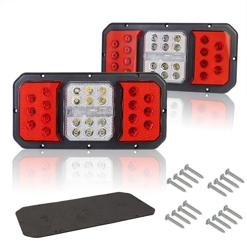 OVOVS Vertical Surface Mount LED RV Triple Tail Light with Stop Turn Signal Reverse Light