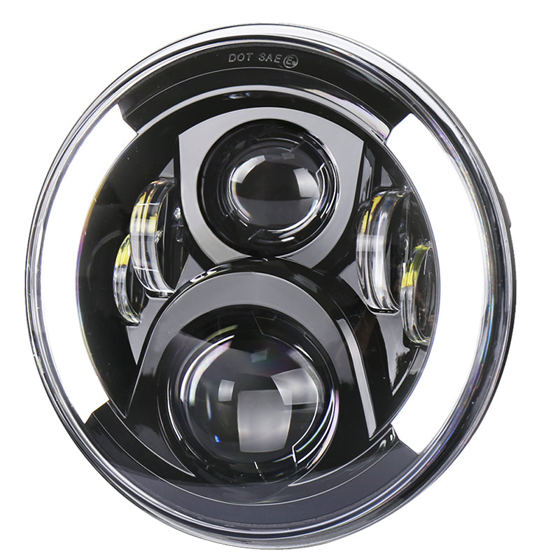 OVOVS 7 Inch LED Motorcycle Headlight With DRL Amber Turn Signal Hi/Low Beam for Honda