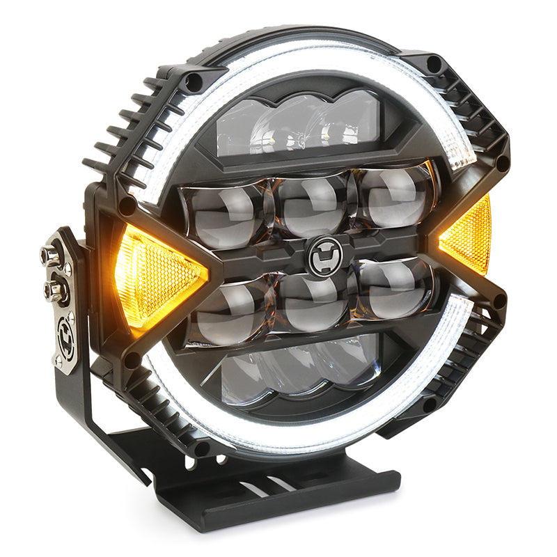OVOVS 9 Inch LED Off Road Light 13000LM 148W High Low Beam Halo DRL Waterproof for Jeep SUV UTV Pickup