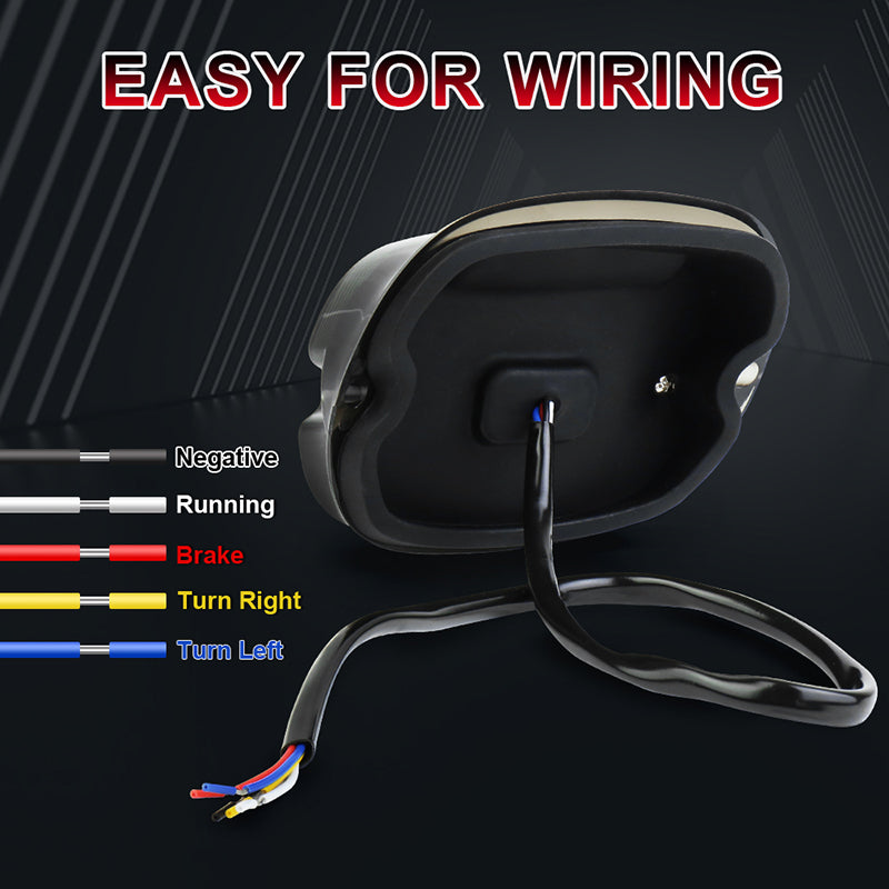 OVOVS LED Brake Turn Signal Rear Light Low Profile Smoked Taillights for Harley Dyna Sportster