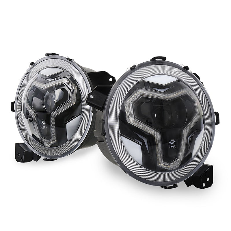 OVOVS 9 Inch Headlights with Integrated DRL Turn Signal Light for Jeep JL