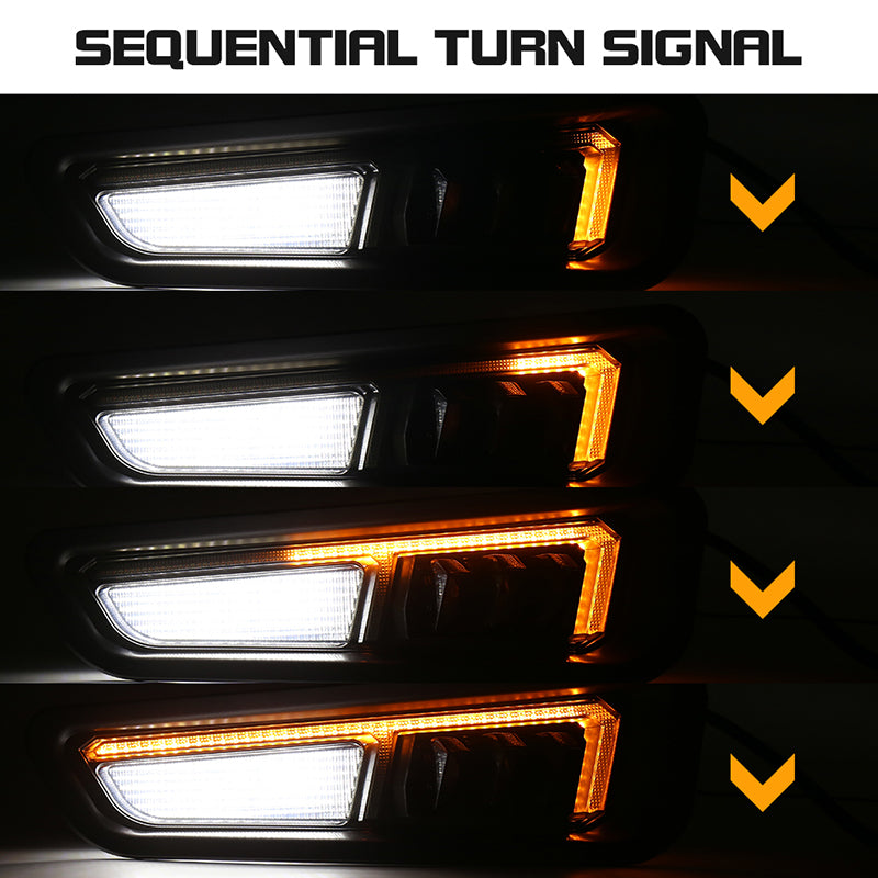 OVOVS Raptor Fog Lights with Sequential Amber Turn Signal DRL For 2017-2020 Gen 2 Ford F150 Raptor