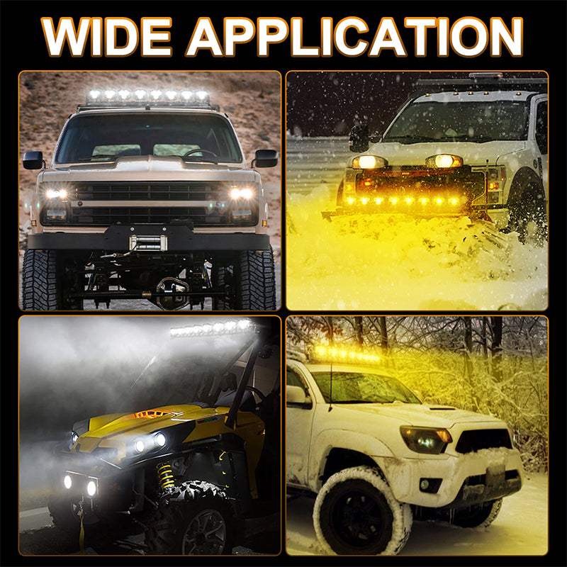 OVOVS 32 Inch LED Light Bar LED Driving Light Dual Color Spot Off Road Work Light for Trucks Pickup SUV ATV UTV Tractor