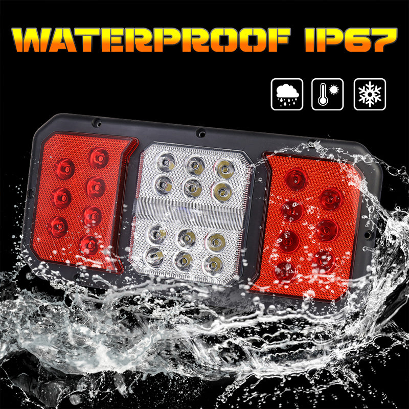 OVOVS Vertical Surface Mount LED RV Triple Tail Light with Stop Turn Signal Reverse Light