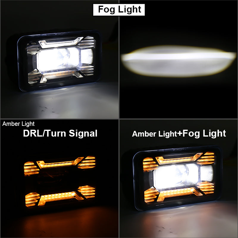 OVOVS F150 LED Fog Lights with Amber DRL For Ford F150 2015-2020 Super Duty 2017-2018