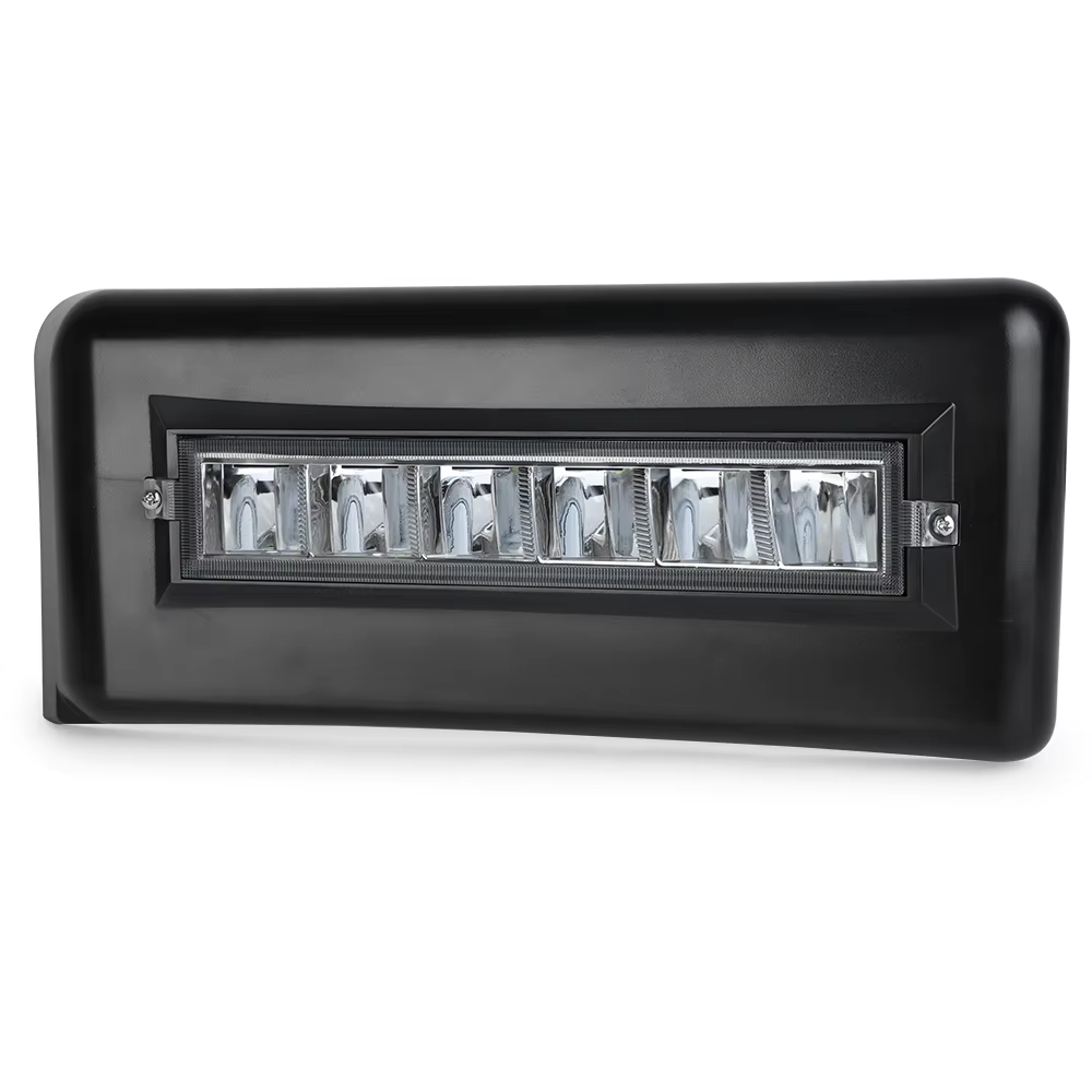 OVOVS Front Bumper Lower Grille Panel Trim Cover Inserts End Guard Pad with LED Light for 2009-2014 Ford F150 F-150