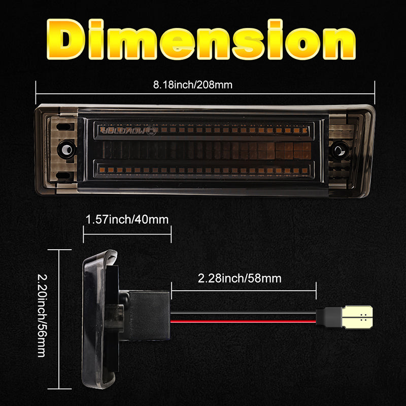 OVOVS Smoked Lens Fender Amber Side Marker Light For 1981-1991 Chevy C10/20/30 GMC C1500/2500 Suburban