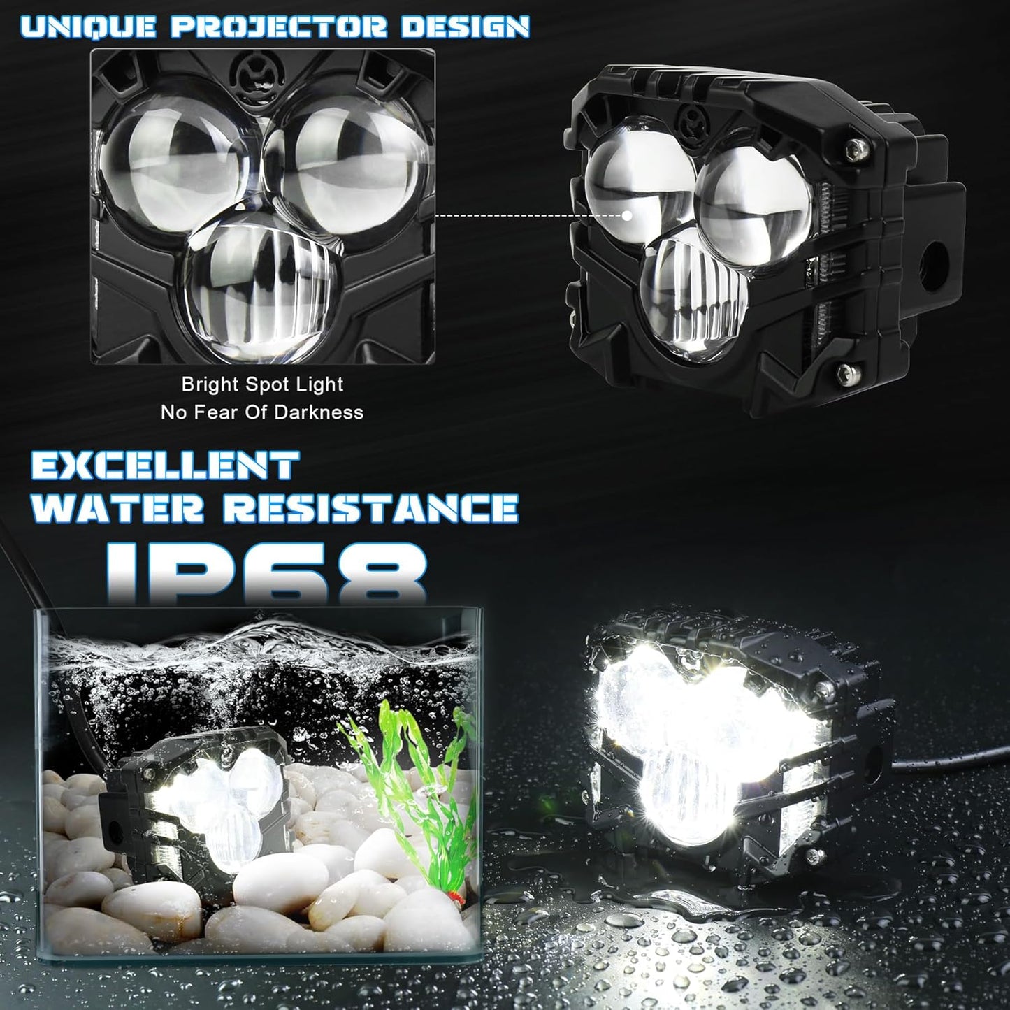 OVOVS 3 Inch LED Off Road Light Pods with Spot Beam