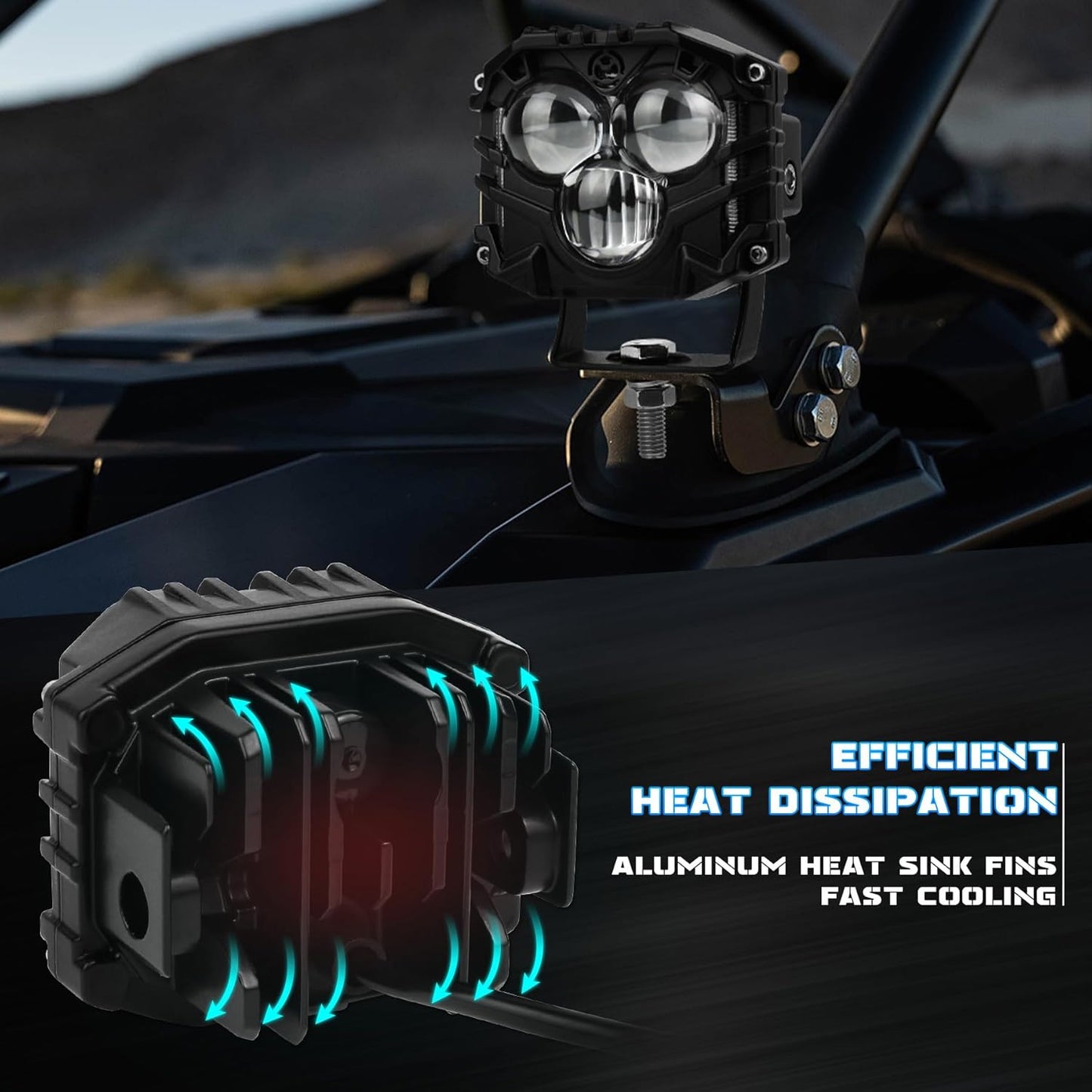 OVOVS 3 Inch LED Off Road Light Pods with Spot Beam