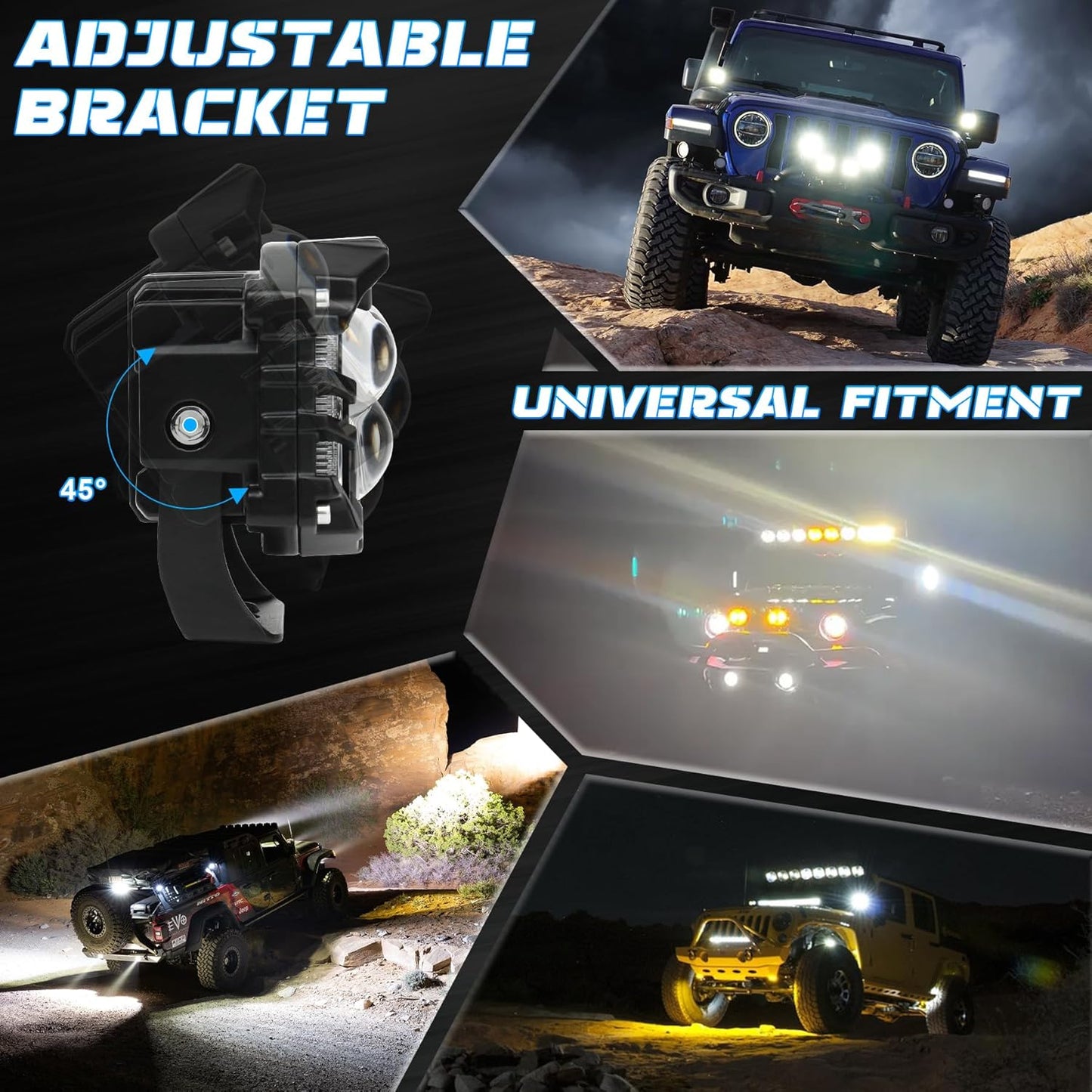 OVOVS 3 Inch LED Off Road Light Pods with Spot Beam