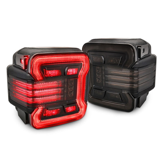 OVOVS LED Tail Lights with Turn Signal Reverse Brake For 2007+ Jeep Wrangler JK