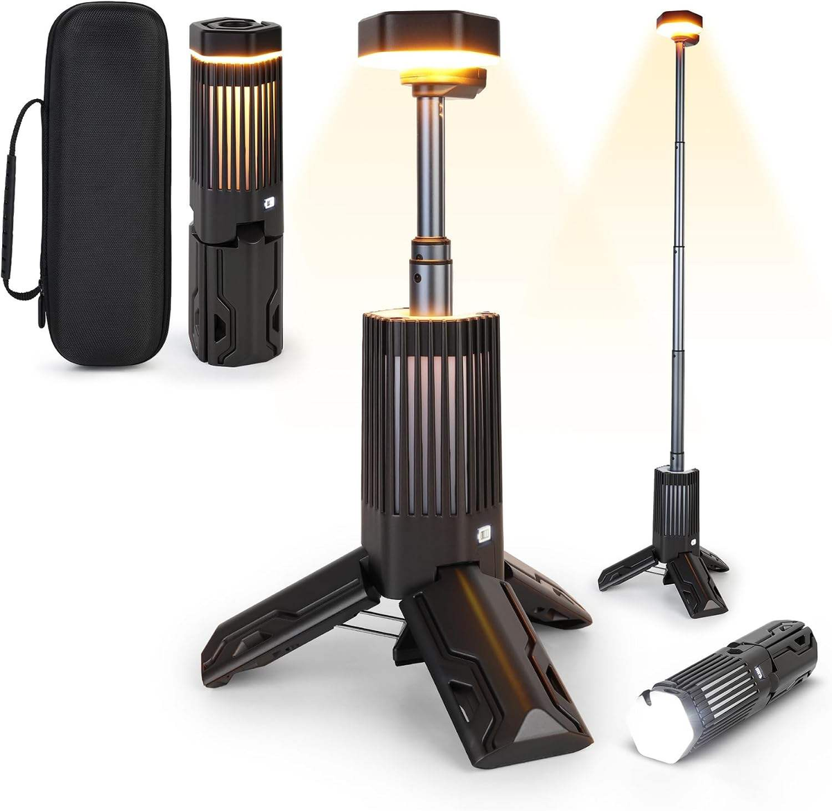 OVOVS Outdoor Telescopic Camping Lantern Dimmable Light with Stepless Color Temperature 180° Rotatable for Camping Hiking