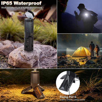 OVOVS Outdoor Telescopic Camping Lantern Dimmable Light with Stepless Color Temperature 180° Rotatable for Camping Hiking