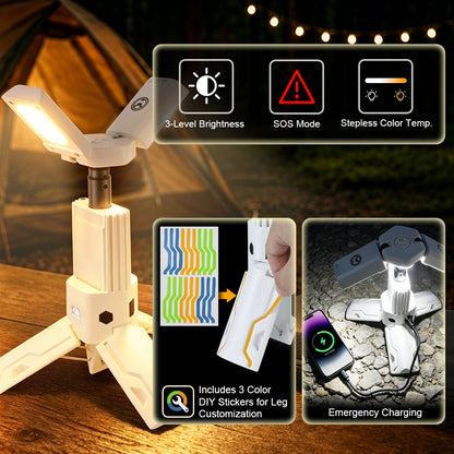 OVOVS Portable Telescopic Camping Light with Dimmable Tent Lamps Outdoor Work Lights for Hiking Camping Home Emergency