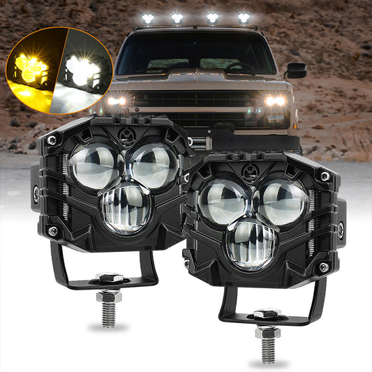OVOVS 40W White Amber LED Off Road Driving Light with Spot Light for 4x4 Jeep Trucks ATV Tractor Pickup