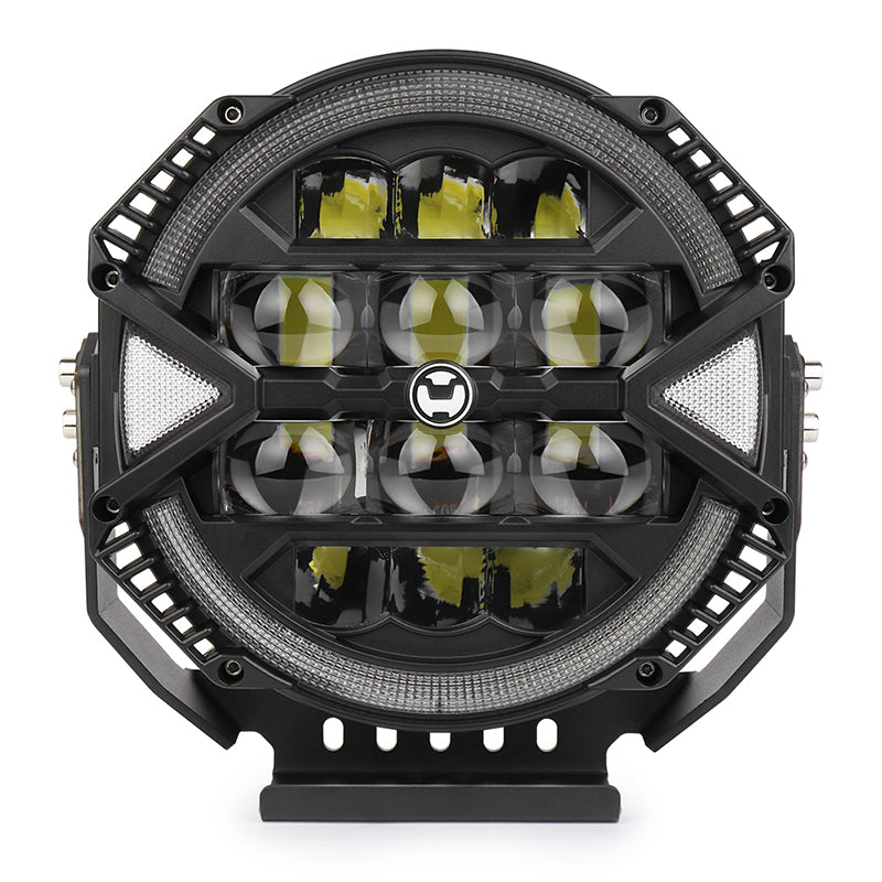 OVOVS 9 Inch LED Off Road Light 13000LM 148W High Low Beam Halo DRL Waterproof for Jeep SUV UTV Pickup