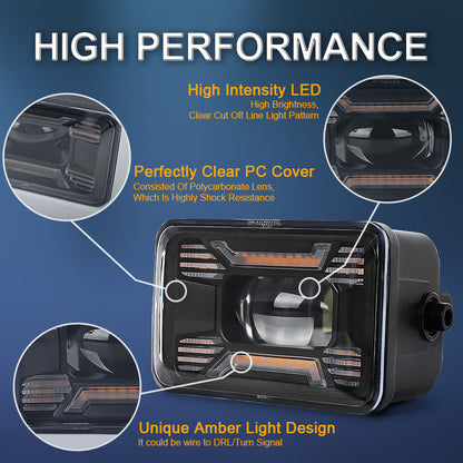 OVOVS F150 LED Fog Lights with Amber DRL For Ford F150 2015-2020 Super Duty 2017-2018