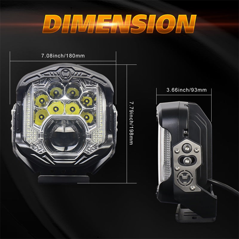 OVOVS 7 Inch LED Work Light With Laser Light