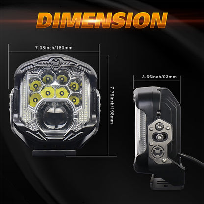 OVOVS 7 Inch LED Work Light With Laser Light
