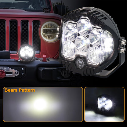OVOVS Waterproof 5 Inch Led Work Light Pod With Amber Back Light DRL For Universal Vehicles Trucks