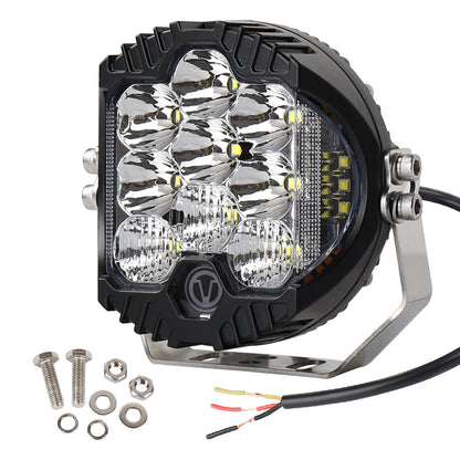 OVOVS 5 Inch Clear Lens Round LED Offroad Lights Amber DRL White Spotlight For Truck