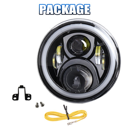 OVOVS 7 Inch Round Motorcycle Headlight With High Low Beam For Honda CB400 CB750