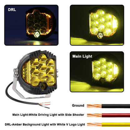 OVOVS Yellow Lens 50W LED Off Road Work Light For 4x4 Truck