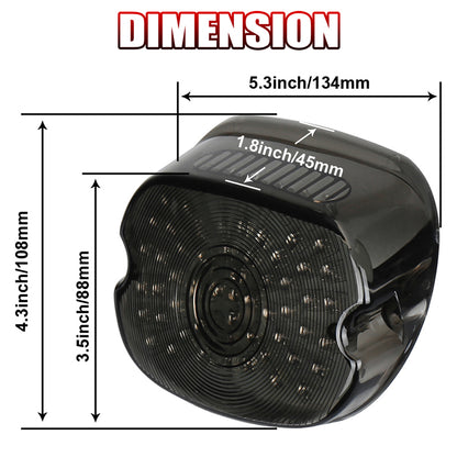 OVOVS LED Brake Turn Signal Rear Light Low Profile Smoked Taillights for Harley Dyna Sportster
