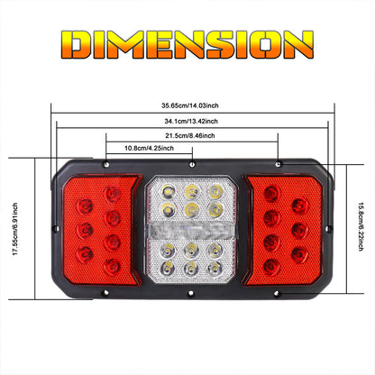 OVOVS Vertical Surface Mount LED RV Triple Tail Light with Stop Turn Signal Reverse Light