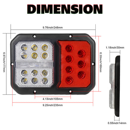 OVOVS Horizontal Mount Double LED Trailer RV Tail Lights