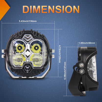 OVOVS 5 Inch LED Work Lamps with Main Light DRL Waterproof Driving Work Light