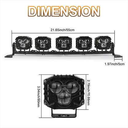 OVOVS 22 Inch LED Light Bar Amber White Spot Beam Off Road Lights With On/Off Wiring Harness Kit for Tractor Trucks Roof Bumper