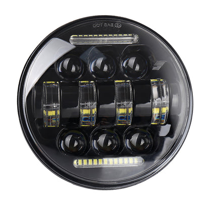 OVOVS 5.75 Inch LED Motorcycle Headlight White High Low Beam DRL For Harley Motorcycle