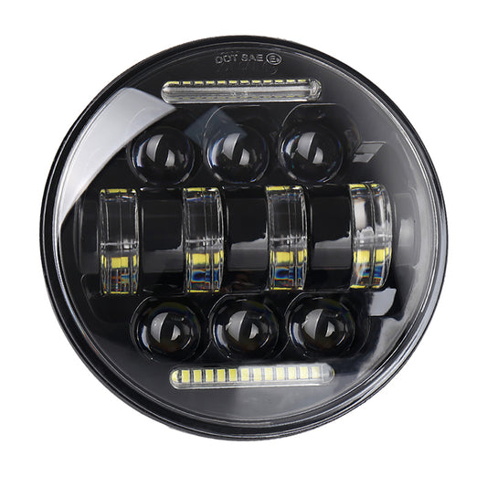 OVOVS 5.75 Inch LED Motorcycle Headlight White High Low Beam DRL For Harley Motorcycle