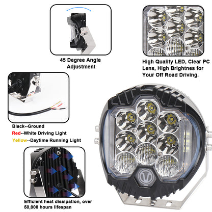 OVOVS Clear Lens 90W LED Off Road Driving Light For 4x4 Off-Road Vehicle