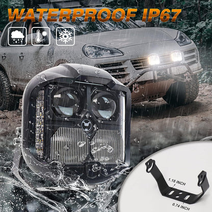 OVOVS 6 Inch LED Offroad Driving Light Combo Beam with Dual Side Shooter