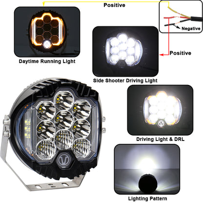 OVOVS Clear Lens 90W LED Off Road Driving Light For 4x4 Off-Road Vehicle