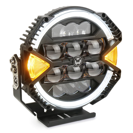 OVOVS 9 Inch LED Off Road Light 13000LM 148W High Low Beam Halo DRL Waterproof for Jeep SUV UTV Pickup
