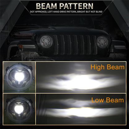 OVOVS 9 Inch Headlights with Integrated DRL Turn Signal Light for Jeep JL
