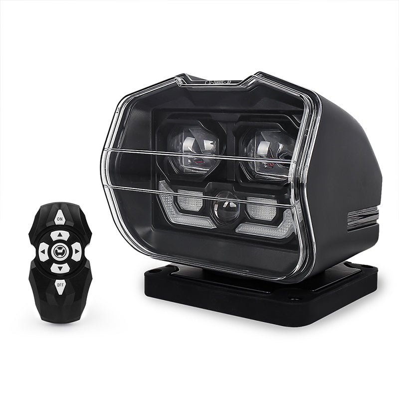 OVOVS 60W 360° Rotating Wireless Remote Search Light With Laser Light