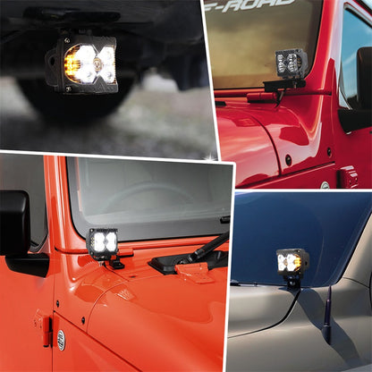 OVOVS 40W LED Work Light with Amber Solid & Strobe Side Lights