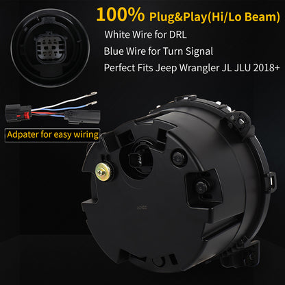 OVOVS JL 9 Inch LED Headlight With High Low Beam Welcome Light